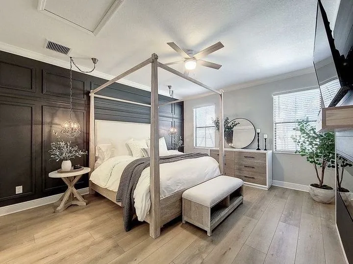 Modern bedroom hardwood floor Holiday FL