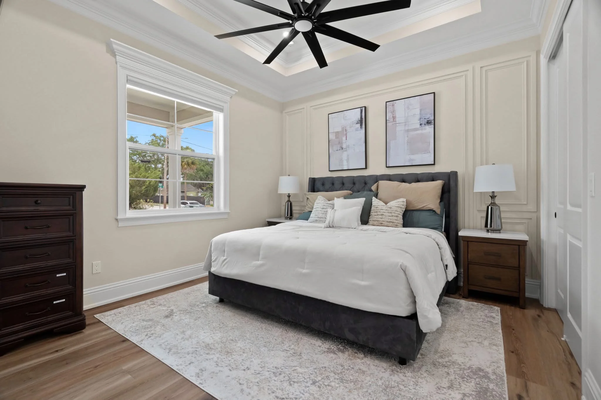 LVP bedroom tray ceiling Holiday FL