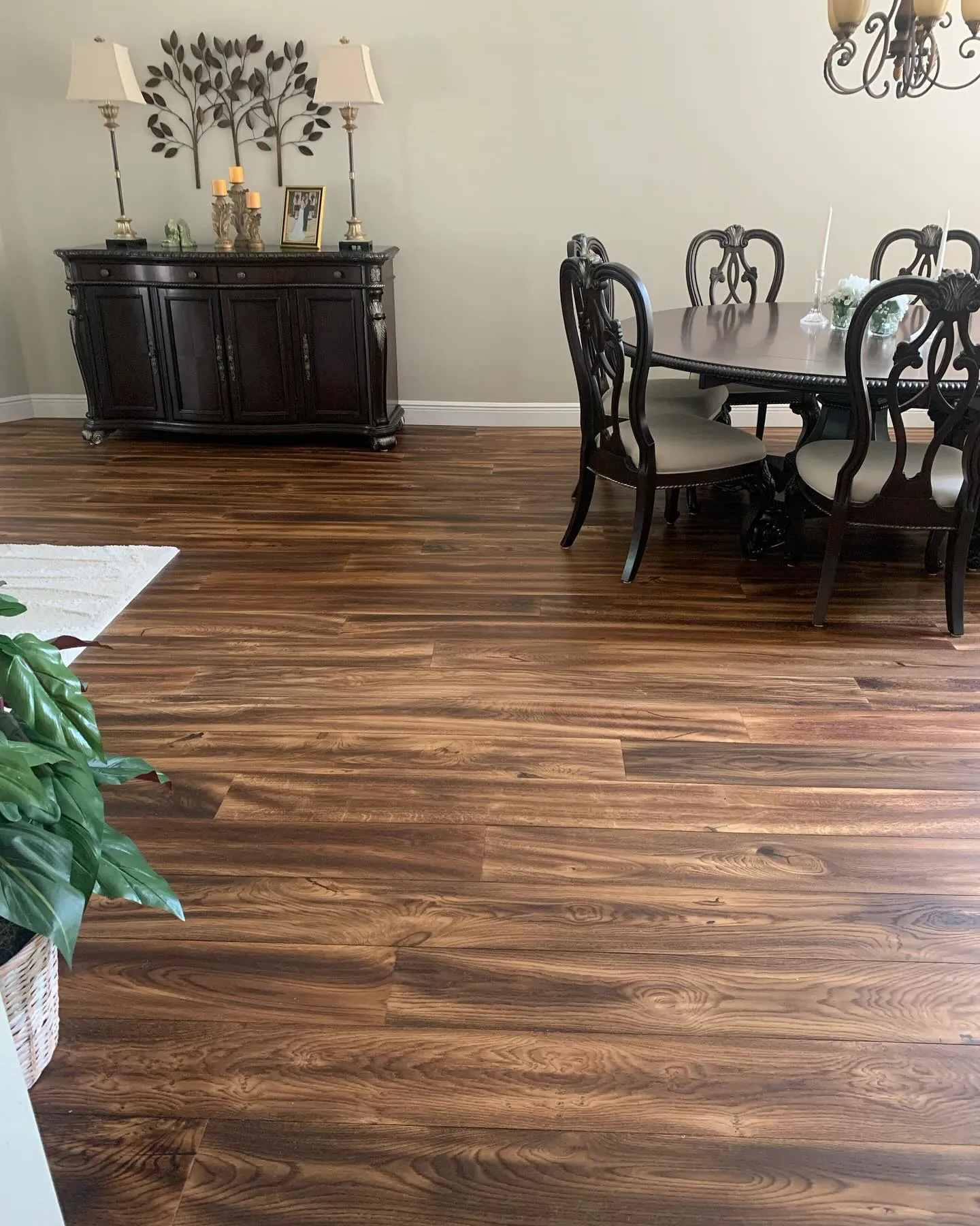 LVP dining room dark wood look Holiday FL